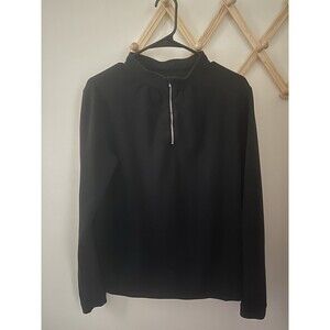 Swingdish Black Long Sleeve Quarter Zip Golf T Shirt